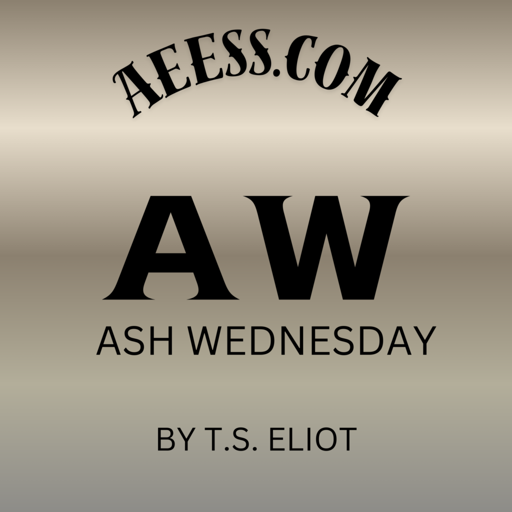 Platinum-colored book cover with black letters that read Ash Wednesday by T.S. Eliot